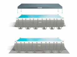 Piscina desmontable Ultra XTR Frame con malla+pelota de voleibol 31805L gris 732x366 cm^Intex Outlet