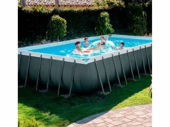 Piscina desmontable Ultra XTR Frame con malla+pelota de voleibol 31805L gris 732x366 cm^Intex Outlet