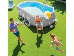Intex Piscina Tubular|Piscina elevada ovalada 503x274x122cm con bomba, escalera y accesorios
