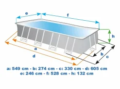 Intex Piscina Desmontable|Piscina elevada rectangular 549x274x132 cm con bomba y accesorios
