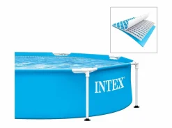 Intex Piscina Tubular|Piscina familiar niños con estructura metálica sobre suelo
