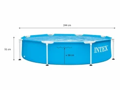 Intex Piscina Tubular|Piscina familiar niños con estructura metálica sobre suelo