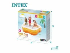 Intex Piscina Tubular|Piscina hinchable infantil Estrella 460L naranja 53x185x180 cm