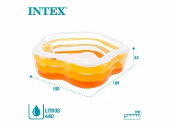 Intex Piscina Tubular|Piscina hinchable infantil Estrella 460L naranja 53x185x180 cm