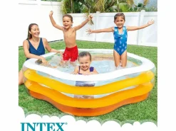 Intex Piscina Tubular|Piscina hinchable infantil Estrella 460L naranja 53x185x180 cm