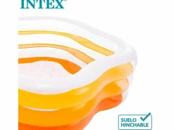 Intex Piscina Tubular|Piscina hinchable infantil Estrella 460L naranja 53x185x180 cm