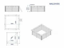 Habitat et jardin Piscina rectangular de madera 