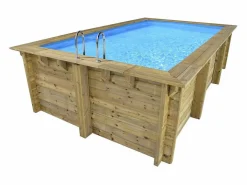 Habitat et jardin Piscina De Madera|Piscina rectangular de madera "Aruba 140" - 5,00 x 3,00 x 1,38 m