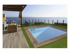 Piscina rectangular de madera "Zanzibar" - 3,50 x 2,30 x 1,24 m + bomba de calor 3,5 kw/h - Hayward - "Micro" - Negro^Habitat et jardin Outlet