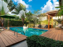 Piscina rectangular de madera "Panama 130" - 6,20 x 4,10 x 1,31 m + bomba de calor inverter "PowerLine by Hayward" 6 kw/h - Negro^Habitat et jardin Hot
