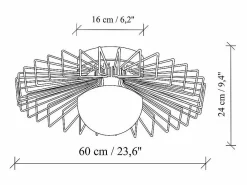 Plafón de alambre metálico - - Al. 24 x Ø 60 cm - ZYMA^OZAIA Discount