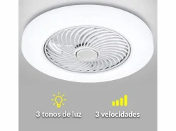 Aire Acondicionado, Ventilación|Plafón ventilador Tristán Helios Home 36W luz LED 3 velocidades + control remoto Ø53x22 cm
