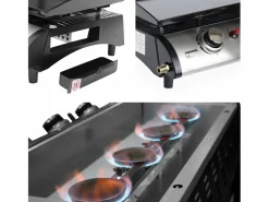 Plancha de gas 4 quemadores 10kw + carro^Sweeek New