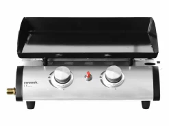 Sweeek Plancha Cocina|Plancha de gas 2 quemadores 5kw con carrito