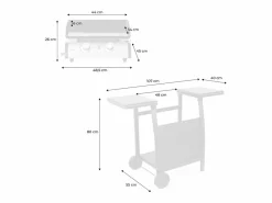Sweeek Plancha Cocina|Plancha de gas 2 quemadores 5kw con carrito