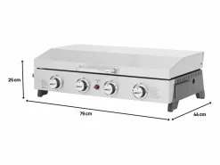 Plancha de gas 4 quemadores con tapa 