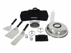 Plancha de gas 4 quemadores de acero inoxidable con carrito y^ Online