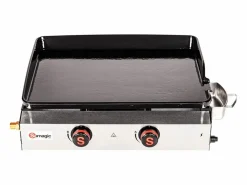 Somagic Plancha de gas de 2 fuegos DONASTIA Negro Discount