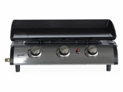 Sweeek Plancha de gas de 3 quemadores 7,5kw + carro Negro New