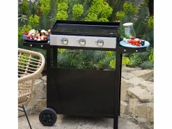 Happy Garden Plancha Cocina|Plancha de gas MÉRIDA 3 quemadores 6kW + carrito -