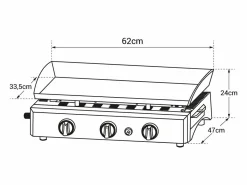 Happy Garden Plancha Cocina|Plancha de gas SÉVILLE 3 quemadores 7,5kW -