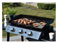 Happy Garden Plancha de gas SÉVILLE 3 quemadores 7,5kW + carrito Negro Sale
