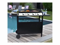 Happy Garden Plancha de gas VALENCIA 4 quemadores 10kW + carrito Negro Outlet
