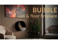 Planika Chimenea|Chimenea|- Chimenea de bioetanol de pared y suelo sin ventilación BEV, con burbujas, control remoto, de acero, para pared y suelo