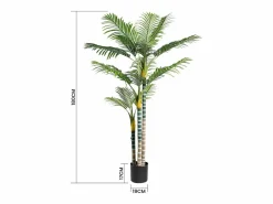 Planta artificial al aire libre con maceta, palmera 180 cm, 3 troncal y 18 hojas, decoración sala de estar dormitorio patio de la oficina del patio de la oficina^DripeX Clearance