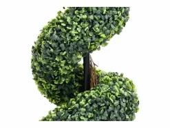 Planta de boj artificial en espiral con maceta de 89 cm Verde Best