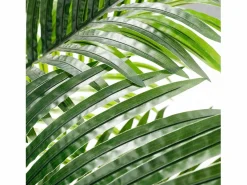 DripeX Planta artificial - palma en maceta H 120 cm - palma muy realista - 2 troncal y 15 sábanas - con maceta Verde Sale