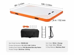 Plataforma Flotante Inflable SucceBuy, 304×243 cm con Escalera^ Best
