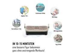 Plataforma vibratoria con 99 niveles, altavoz USB, pantalla LED y bandas de resistencia, ABS, (54 x 33 x 14 cm)^ Clearance