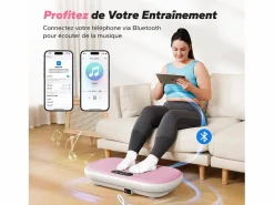 MERACH Aparato De Musculación|Plataforma vibratoria fitness mini, , 11 niveles, mando a distancia, pantalla LED, motor silencioso, compacta, 150 kg, maquina de adelgazar