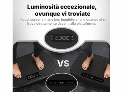 Plataforma vibratoria , 99 niveles, Bluetooth, control remoto, LED con pantalla táctil, altavoz integrado, modo dual, Baixo Ruído, Máx 158kg^MERACH New