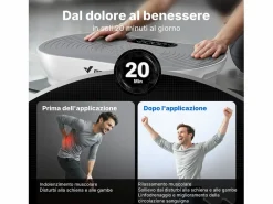 MERACH Plataforma vibratoria , 99 niveles, Bluetooth, control remoto, LED con pantalla táctil, altavoz integrado, modo dual, Baixo Ruído, Máx 158kg Blanco Outlet
