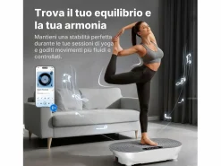 MERACH Plataforma vibratoria , 99 niveles, Bluetooth, control remoto, LED con pantalla táctil, altavoz integrado, modo dual, Baixo Ruído, Máx 158kg Blanco Outlet