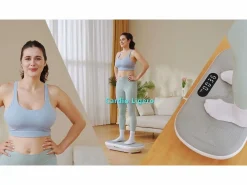 MERACH Aparato De Musculación|Plataforma vibratoria , mando a distancia, pantalla LED, Bluetooth, 10 velocidades, 11 programas, silenciosa, capacidad 200KG