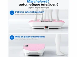 MERACH Aparato De Musculación|Plataforma Vibratoria Silenciosa , 11 Niveles, LED, Bluetooth, Altavoz Integrado, Control Remoto, Modo Manual/Automático, Máx 181kg,