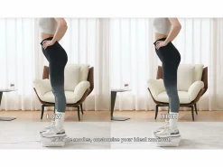 MERACH Plataforma Vibratoria Silenciosa , 11 Niveles, LED, Bluetooth, Altavoz Integrado, Control Remoto, Modo Manual/Automático, Máx 181kg, Gris Sale