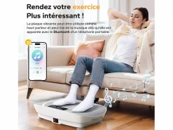 MERACH Plataforma Vibratoria Silenciosa , 11 Niveles, LED, Bluetooth, Altavoz Integrado, Control Remoto, Modo Manual/Automático, Máx 181kg, Gris Sale