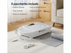 MERACH Plataforma Vibratoria Silenciosa , 11 Niveles, LED, Bluetooth, Altavoz Integrado, Control Remoto, Modo Manual/Automático, Máx 181kg, Gris Sale