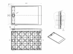 Plato de ducha a ras de suelo cortable en resina SMC - Blanco marmolado - 140 x 90 cm - LYROSA^Shower & Design New