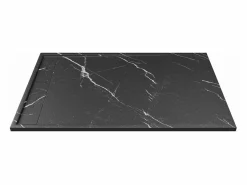 Shower & Design Plato De Ducha|Plato de ducha a ras de suelo recortable en resina SMC - Negro marmolado - 140 x 90 cm - LYROSA
