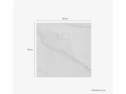 Plato De Ducha|Plato de ducha cuadrado a ras de suelo efecto mármol 90x90 cm Stone MM -