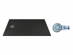 Plato de ducha de resina para colocar en superficie o encastrar, con sifón, , L120 x P80 cm, MIRNOSA^Shower & Design Online