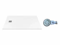 Plato de ducha de resina para colocar en superficie o encastrar, con sifón, , L160 x P90 cm, MIRNOSA^Shower & Design Outlet