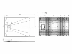Shower & Design Plato de ducha de resina para colocar en superficie o encastrar, con sifón, color , medidas 140 cm de largo x 90 cm de profundidad, MIRNOSA Negro Hot