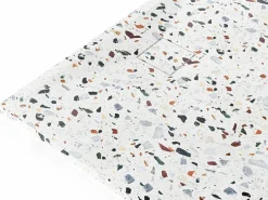 Shower & Design Plato De Ducha|Plato de ducha extraplano en resina SMC con sifón - terrazo blanco - 120 x 90 cm - MIRNOSA