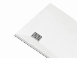 Vente-unique Plato de ducha extraplano para sobreponer o encastrar recortable de resina SMC en cuarto círculo con sifón - - 90 x 90 cm - SYFORSA Blanco Online